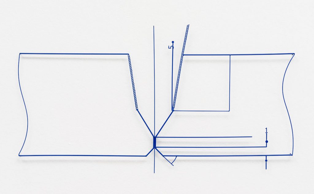 shape hypothesis test 7.1' 2023, sculptural collage powdercoated steel, ©Marlena Kudlicka, Courtesy: Max Estrella