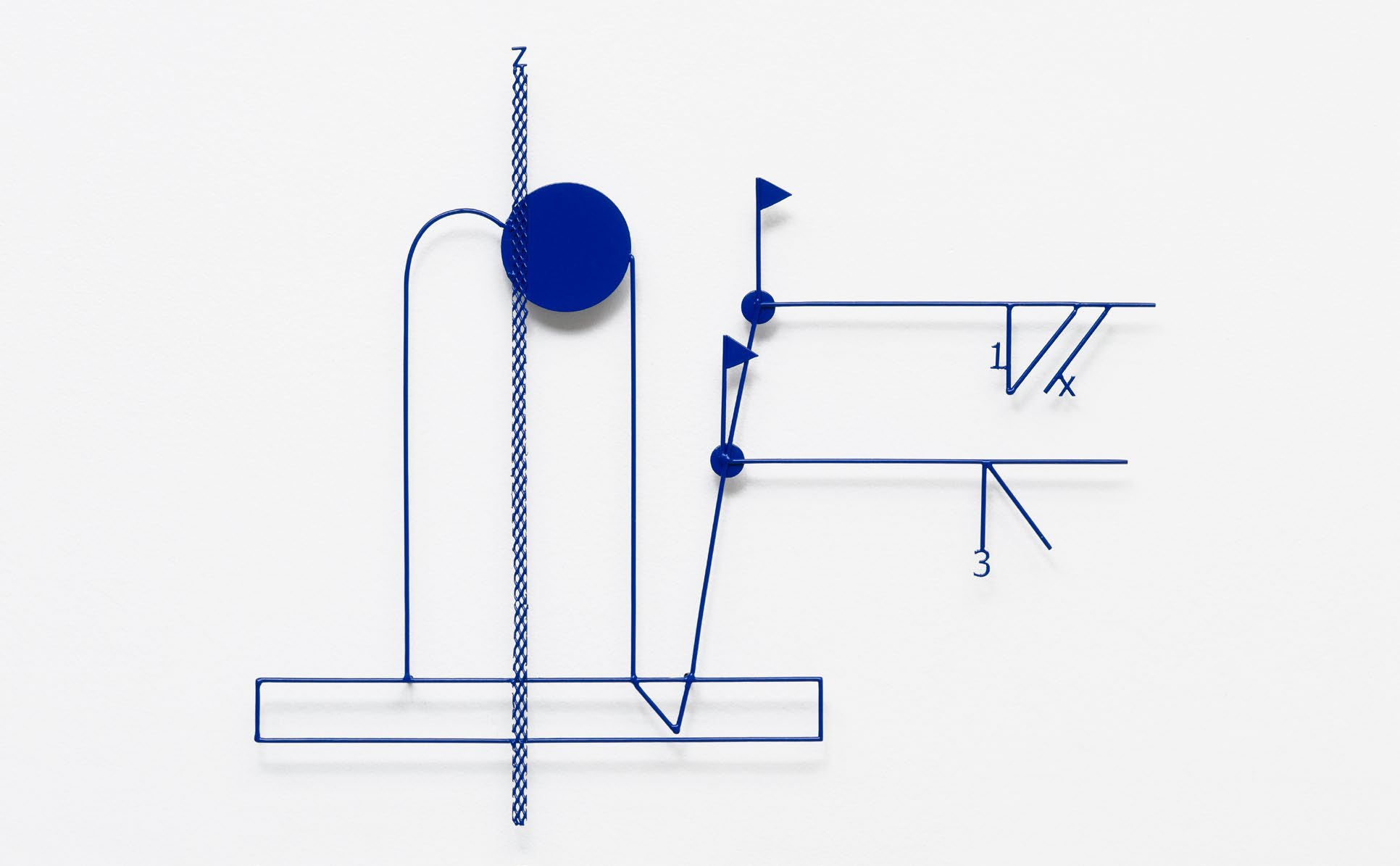 shape hypothesis test 1x 2016, sculptural collage powdercoated steel 48 x 41 3 cm, ©Marlena Kudlicka, photo: Marcus Schneider